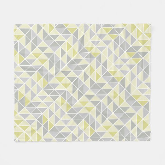 Geel en grijs Modern Abstract driehoekspatroon Fleece Deken (Voorkant (Horizontaal))