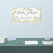 Geel en grijs Roos Dragonfly Baby shower Bann Spandoek (Beurs)