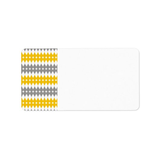 Geel en grijs scheurdruppelpatroon etiket (Voorkant)