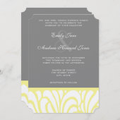 Geel en grijs trilpatroon uitnodiging (Voorkant / Achterkant)