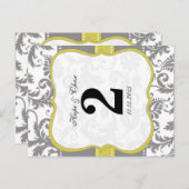 Geel en grijs vogel Damask Briefkaart (Voorkant / Achterkant)