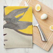 Geel en grijs Waterverf lekt Theedoek (Quarter Fold)