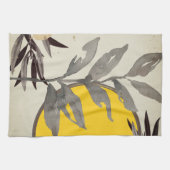 Geel en grijs Waterverf lekt Theedoek (Horizontaal)