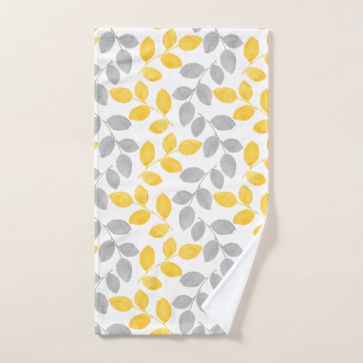 Geel en grijs Waterverf verliest patroon Bad Handdoek (Handdoek)