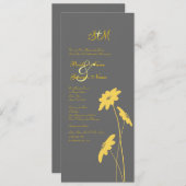 Geel en grijs wilde bloemen Weddenschap Kaart (Voorkant / Achterkant)