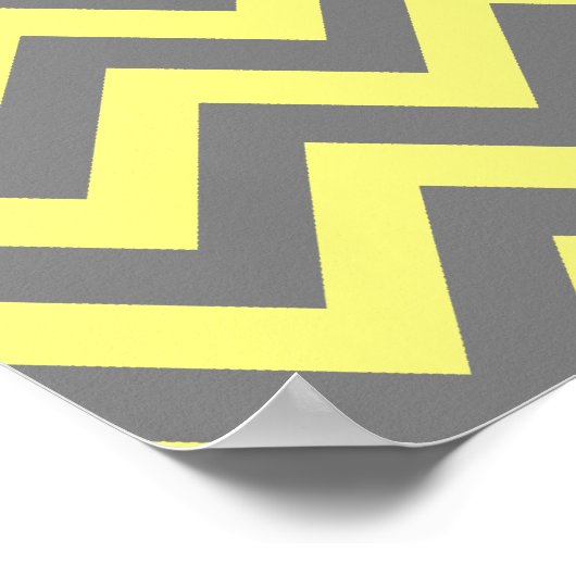 Geel en grijs zigzag poster (Hoek)