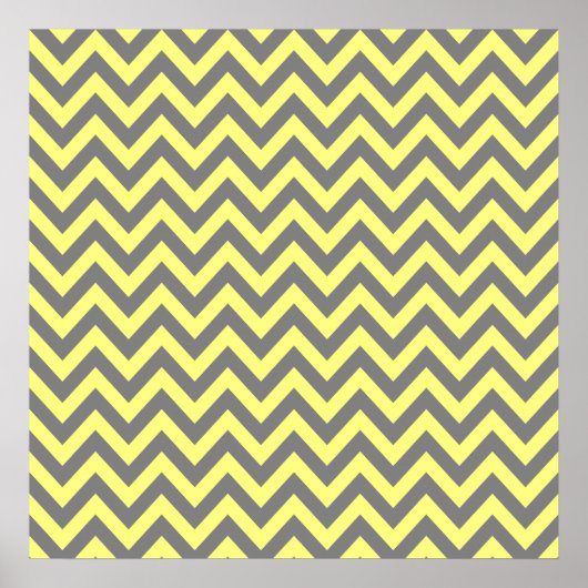 Geel en grijs zigzag poster (Voorkant)