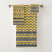 GEEL EN GRIJZEN CHEVRON BAD HANDDOEK (Insitu)