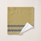 GEEL EN GRIJZEN CHEVRON BAD HANDDOEK (Wasdoekje)