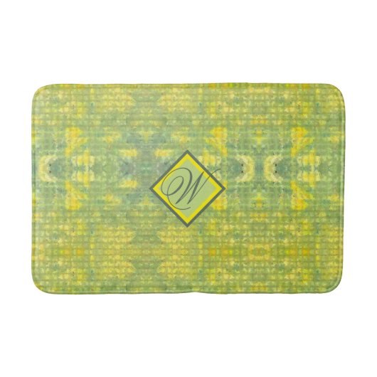 Geel en groen Abstract Badmat (Voorkant)