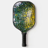 Geel en Groen Abstract Pickleball Paddle (Voorkant)