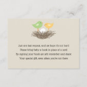 Geel en groen Baby Vogelnest Insert Informatiekaartje (Voorkant)