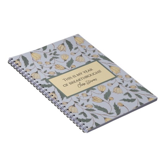 geel en groen bloemmotief notitieboek (Rechterzijde)