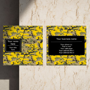 Geel en Groen Camo, Camouflage, Militair, Leger Vierkante Visitekaartje