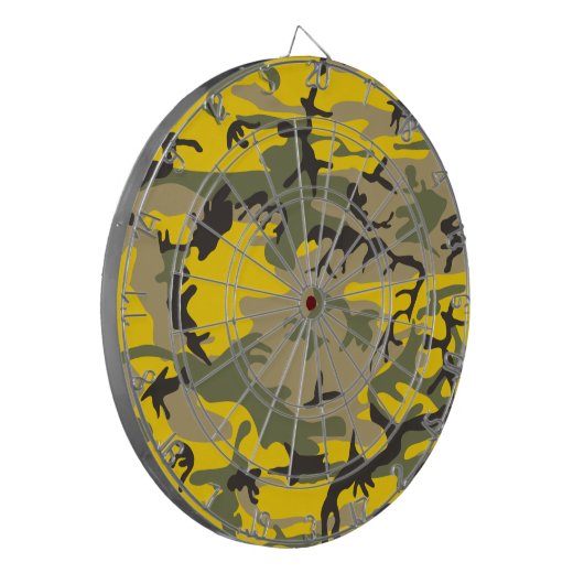 Geel en Groen Camouflage, Militair, Leger Dartbord (Voorkant Links)