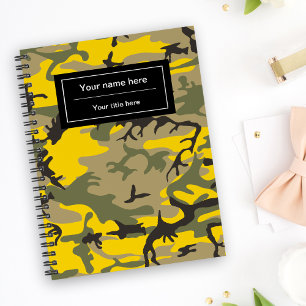 Geel en groen camouflage, militair, leger notitieboek