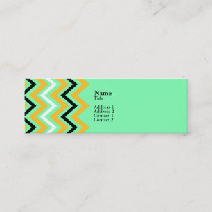 Geel en groen Chevron Pattern Mini Visitekaartje