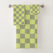 Geel en groen controlebord bad handdoek (Insitu)