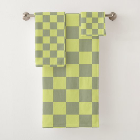 Geel en groen controlebord bad handdoek (Insitu)