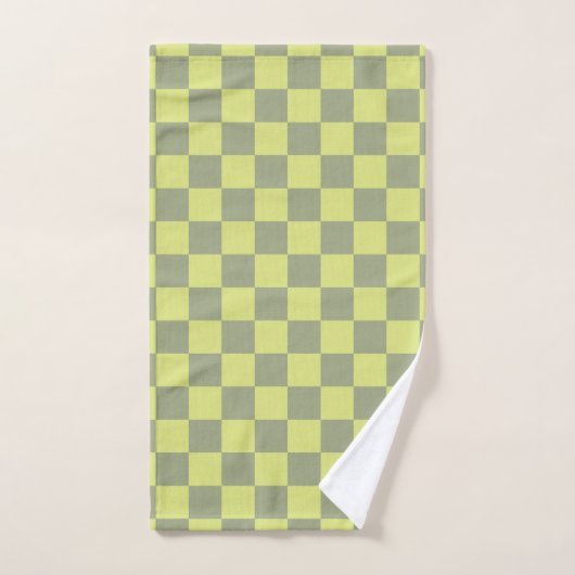 Geel en groen controlebord bad handdoek (Handdoek)
