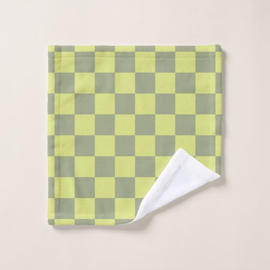 Geel en groen controlebord bad handdoek (Wasdoekje)