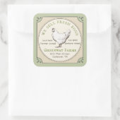 Geel en groen Eiwitkarton Etiket met  Hen (Tas)