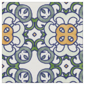 Geel en groen Floral Damask Pattern Stof (Close Up)