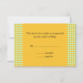 Geel en groen Gingham Pattern RSVP Kaartje (Voorkant)