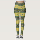 Geel en Groen Kaleidoscoop Mandala Patroon Leggings (Voorkant)