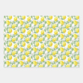Geel en groen Lemon Tree Patroon Inpakpapier Vel (Voorkant)