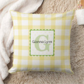 Geel en Groen Monogram Gingham Baby Kussen (Deken)