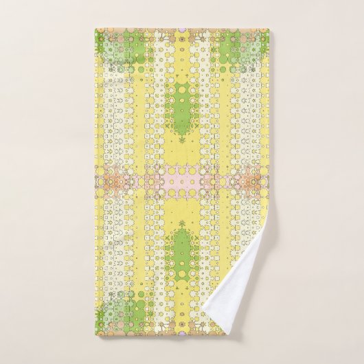 geel en groen motief bad handdoek (Handdoek)