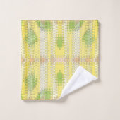 geel en groen motief bad handdoek (Wasdoekje)