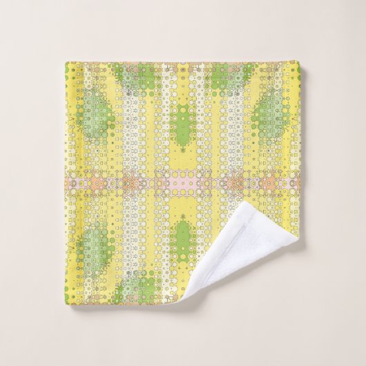 geel en groen motief bad handdoek (Wasdoekje)