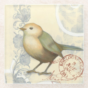 Geel en groen op  achtergrond glazen onderzetter