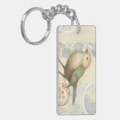 Geel en groen op  achtergrond sleutelhanger (Voorkant Links)