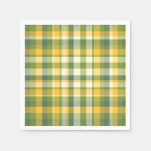 Geel en Groen Plaid Patroon Achtergrond Servet