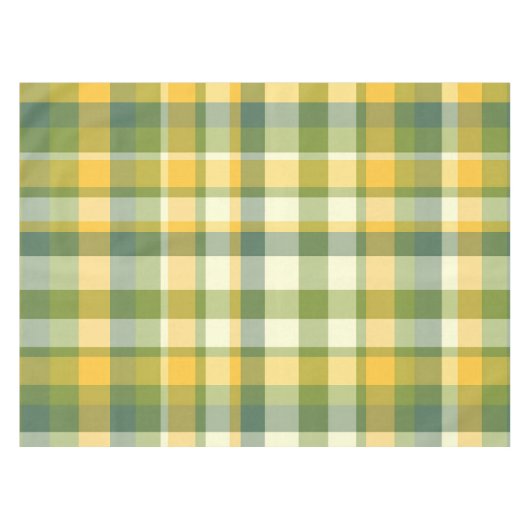 Geel en Groen Plaid Patroon Achtergrond Tafelkleed (Voorkant (Horizontaal))