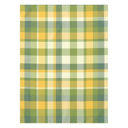 Geel en Groen Plaid Patroon Achtergrond Tafelkleed (Voorkant)