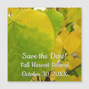 Geel en groen Redbud Leaves Save the Date