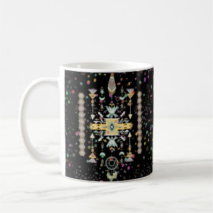Geel en groen tribal design koffiekopje koffiemok