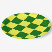 Geel en groen vierkant papieren bordje (Gekanteld)