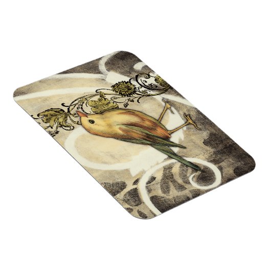 Geel en groen vogel op  achtergrond magneet (Rechterzijde)