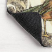 Geel en groen vogel op achtergrond muismat (Hoek)