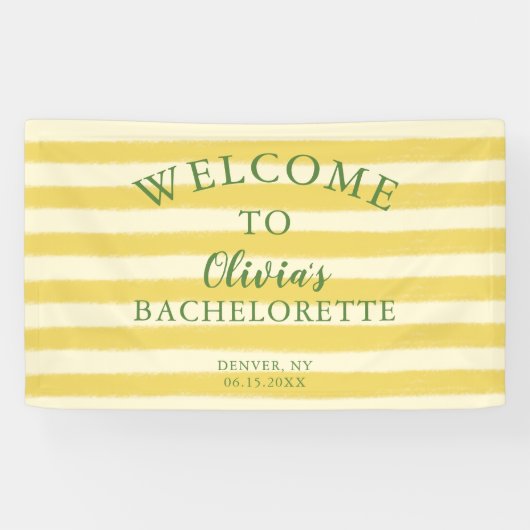 Geel en Groen Zomer Bachelorette Spandoek (Horizontaal)