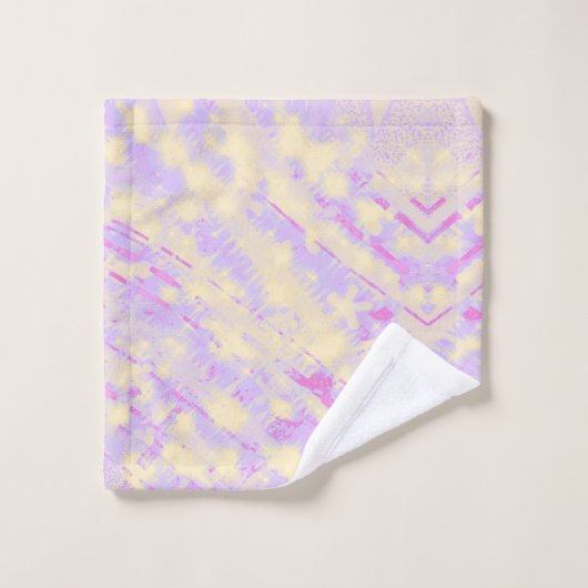 Geel- en lavendedoekset bad handdoek (Wasdoekje)