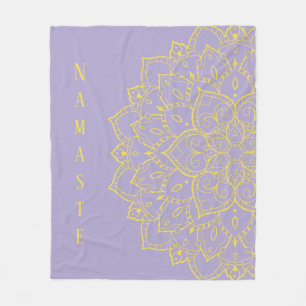Geel en lavender Mandala Fleece Blanket Deken