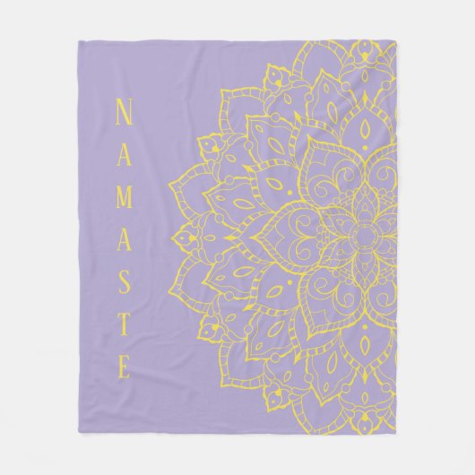 Geel en lavender Mandala Fleece Blanket Deken (Voorkant)