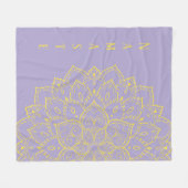 Geel en lavender Mandala Fleece Blanket Deken (Voorkant (Horizontaal))