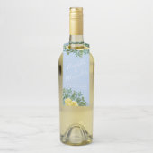 Geel en Licht Blauw Roos Lentweduwen Flessenhanger (Op fles)